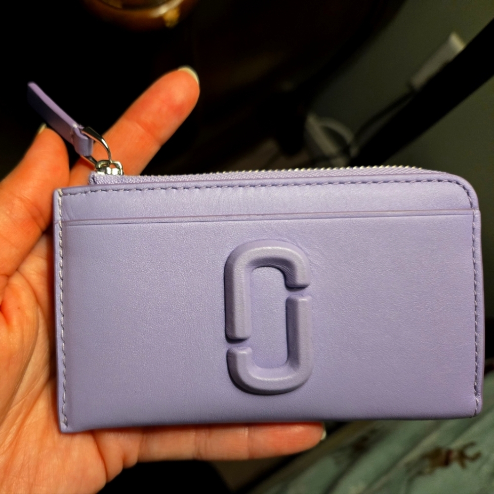 Marc Jacobs Small Leather Wallet Purple with key chain